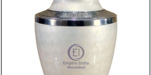 white scale pattern engraved aluminum adult cremation urn