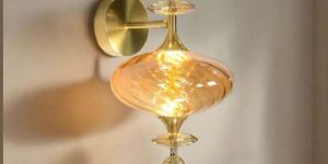 Gold Amber Glass Wall Light