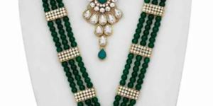 Regal Green Stone & Kundan Bridal Set