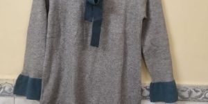 Gray Ladies Long Woolen Dress