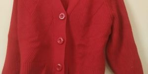 Red Ladies Woolen Cardigan