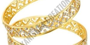 Party Wear Golden Artificial Bangle Set