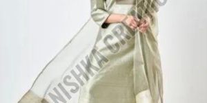 Pista Green Pure Tussar Silk Handloom Suit