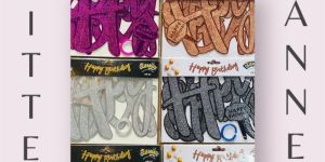 Happy Birthday Glitter Cursive Banner