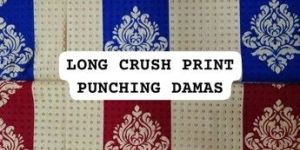 Long Crush Print Punching Damash Curtain Fabric