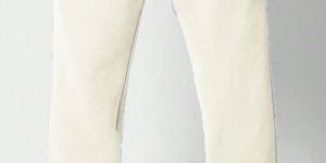 Mens White Relax Fit Cotton Joggers