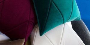 Velvet Geometric Stitch Cushion