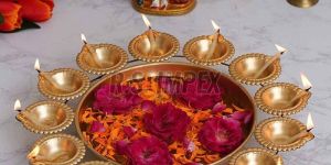 Metal Flower Shape Diya Holder