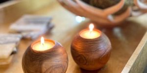 Wooden Candle Holder