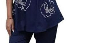 Women'S Cotton Rose Printed Short Kurta with Pant Cord Set