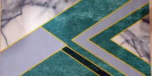 Chevron Glitter Print Floor Mat