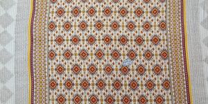 Sindhi Ajrak Red & Orange Cotton Double Bed Sheet