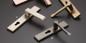 EDGE S-1038 Modern Flat Plate Mortise Door Handle Set