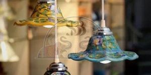 Blue Pottery Hanging Lamp