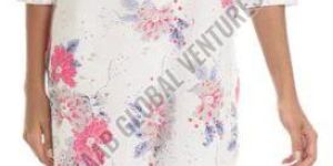white blossom cotton kurti