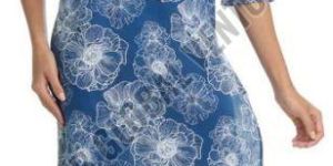 White Veil On Blue Cotton Kurti