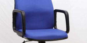 Blue Fabric Revolving High Back Office Chair