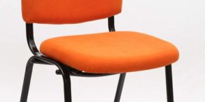 Orange Fabric Metal Frame Visitor Chair