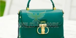 Emerald Green Structured Top Handle Bag