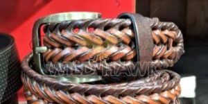 Handcrafted Braided Genuine Leather Belt for Men