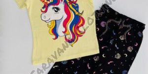 Girls Unicorn Graphic T-shirt & Pajama Set