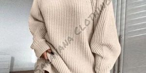 Womens Oversized Knit Sweatshirt