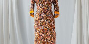 Orange Printed Cotton Kurti