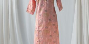 Peach Printed Rayon Kurti