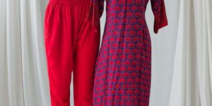 Printed Slub Cotton Kurti Pant Set