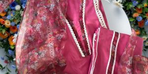 semi stitch ladies silk suit