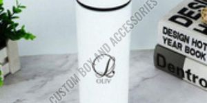 600 Ml White Metal Insulated Temperature Water Bottle