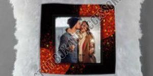 Photo Printed Square White Fur Sublimation Cushion