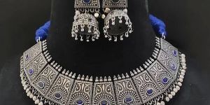 Designer Silver Oxidised Necklace Set