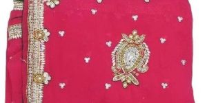Festive Wear Pink Embroidered Saree