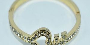 Golden Heart Design Artificial Bracelet