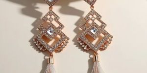 Long Tassel Design Artificial Dangler Earrings