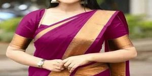 Magenta Plain Cotton Saree