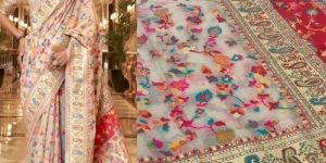 Party Wear Embroidered Silk Saree