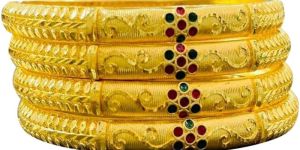 Party Wear Golden Imitation Bangle Set