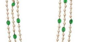 White and Green Imitation Beaded Necklace