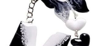 M Letter Black Resin Keychain