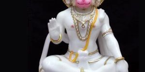 White Marble Hanuman Ji Statue