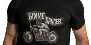 Kalavesh Biker Graphic T-Shirt Black Cotton Regular Fit Te