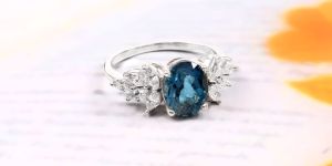 Oval Cut London Blue Topaz Ring for Women