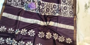 Hand Batik Chanderi Saree