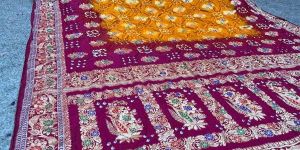 Pure Gaji Silk Bandhej Saree