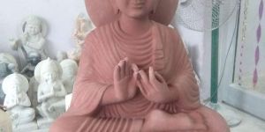 Red Stone Buddha Statue