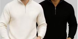 pullover quarter zip cotton fleece sweatshirt