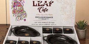 leaf cafe tea cup platter set