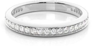 1.50Ct Round Cut Lab Diamond Half Eternity Wedding Band 14K White Gold
